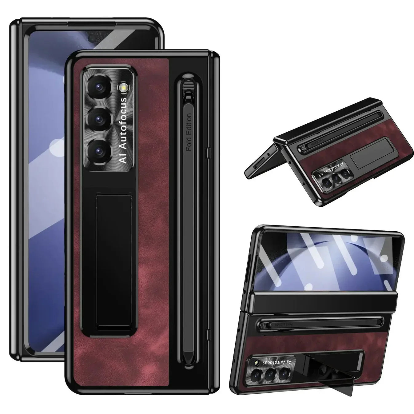 LeatherView S Pen Kickstand Case | Galaxy Z Fold 7 / 6 / 5 / 4