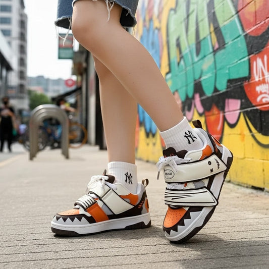 MonsterFlex™ Strap-Up Chunky Skate Sneaker – Graphic Street Platform