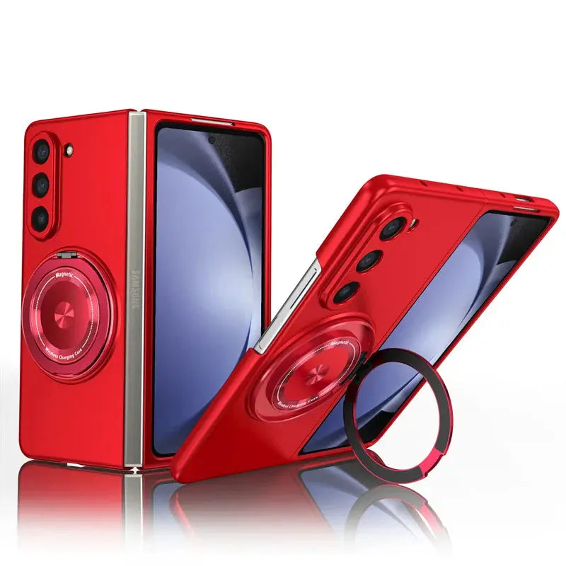 MagRing Detachable Stand Case | Galaxy Z Fold 7 / 6 / 5 / 4 – Metallic Plum