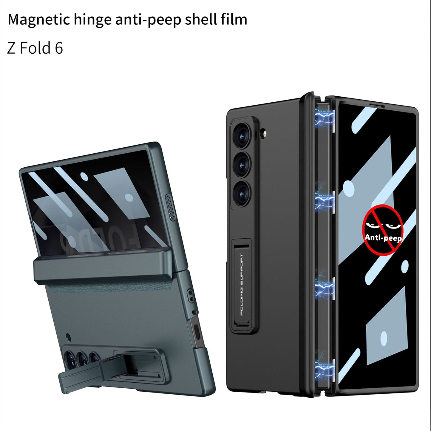 Magnetic Hinge Hidden Bracket All-included Case With Back Screen Protector For Galaxy Z Fold 7