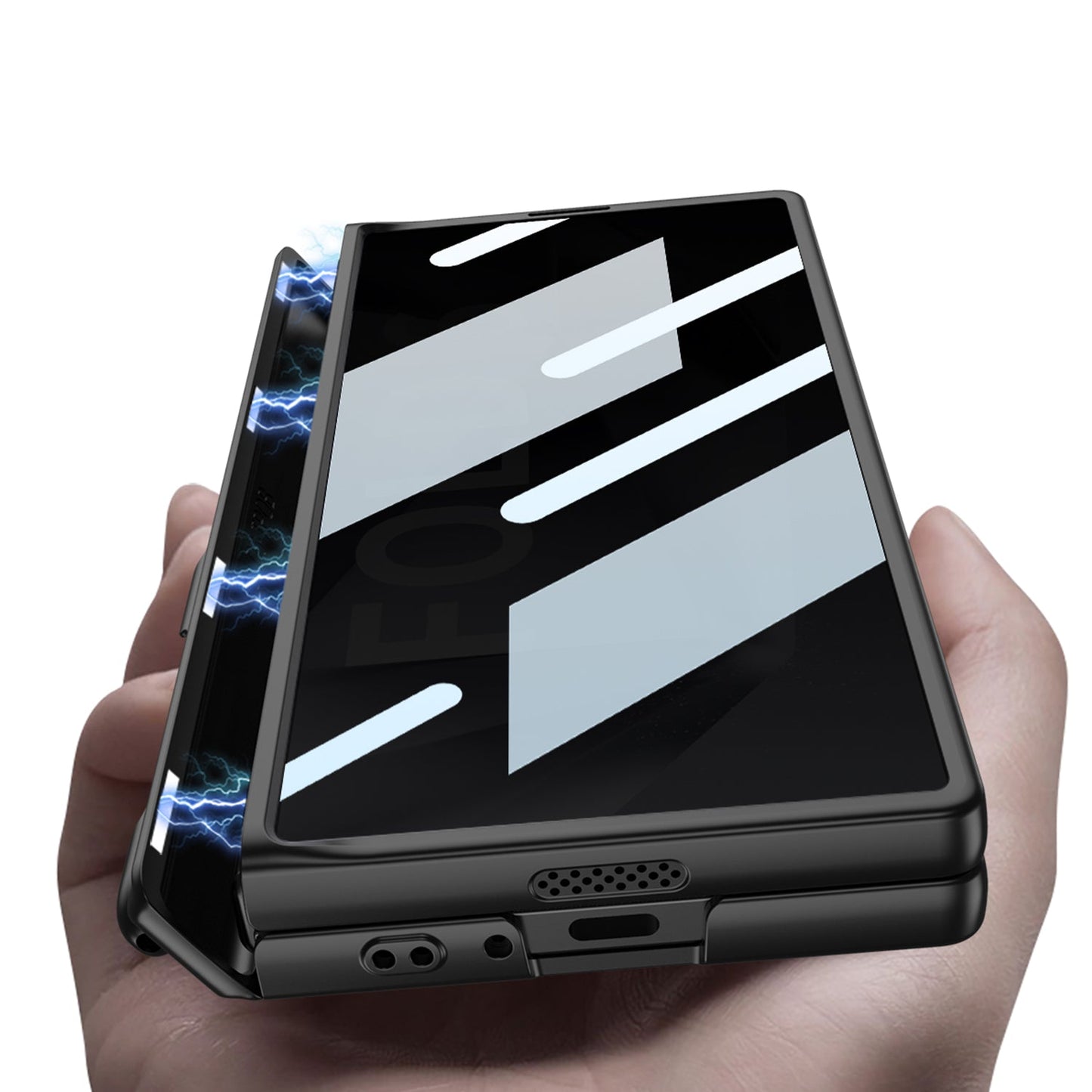 Magnetic Hinge Pen Slot Hidden Bracket All-included Case With Back Screen Protector For Galaxy Z Fold 7