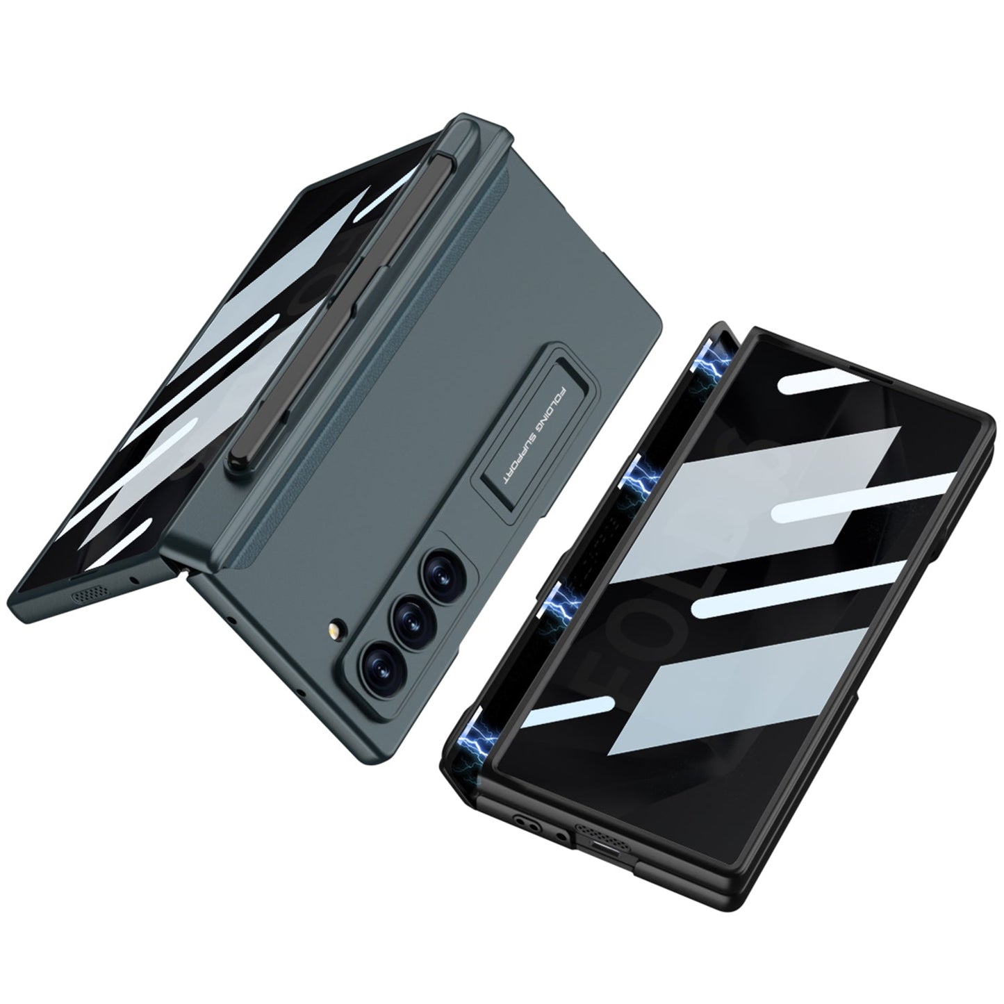 Magnetic Hinge Pen Slot Hidden Bracket All-included Case With Back Screen Protector For Galaxy Z Fold 7