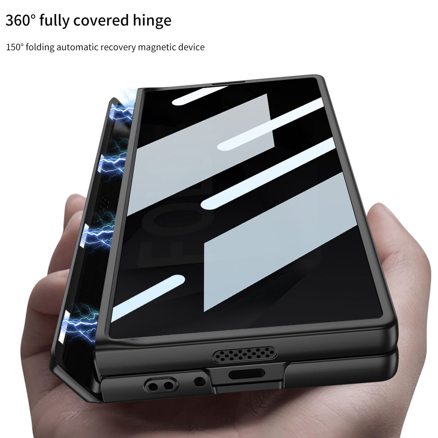 Magnetic Hinge Hidden Bracket All-included Case With Back Screen Protector For Galaxy Z Fold 7