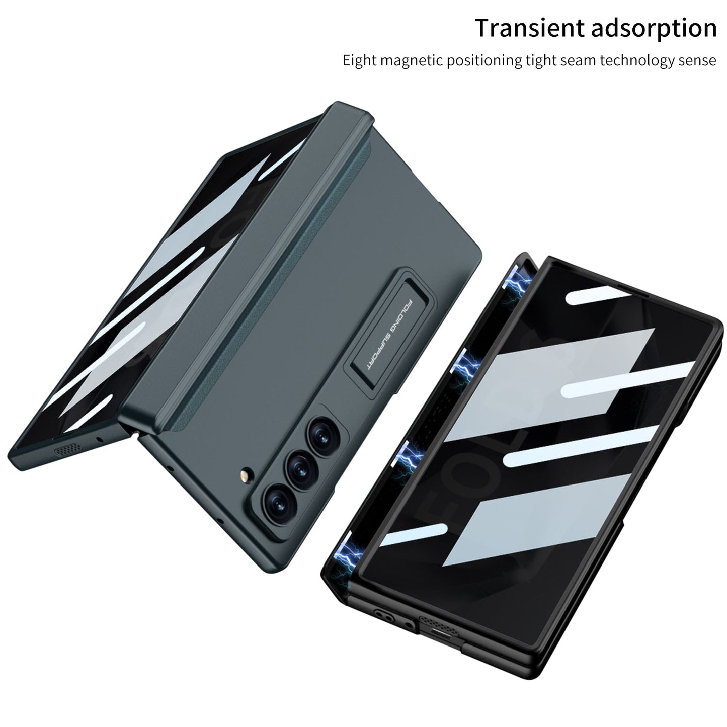 Magnetic Hinge Hidden Bracket All-included Case With Back Screen Protector For Galaxy Z Fold 7