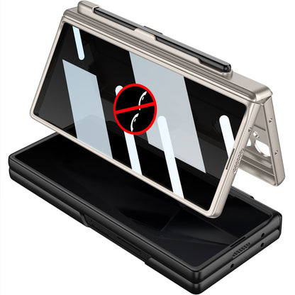 Magnetic Hinge Pen Slot Hidden Bracket All-included Case With Back Screen Protector For Galaxy Z Fold 7