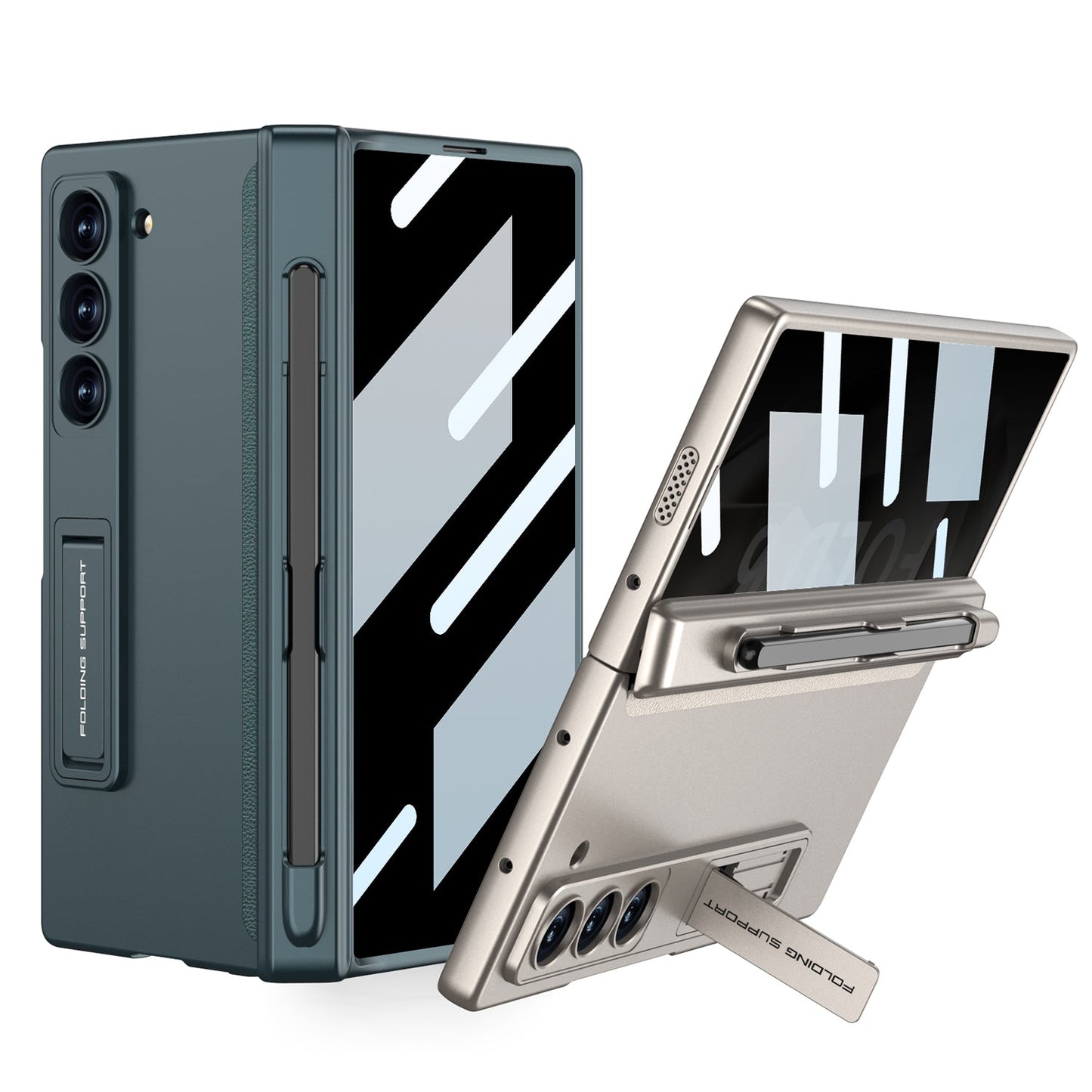 Magnetic Hinge Pen Slot Hidden Bracket All-included Case With Back Screen Protector For Galaxy Z Fold 7