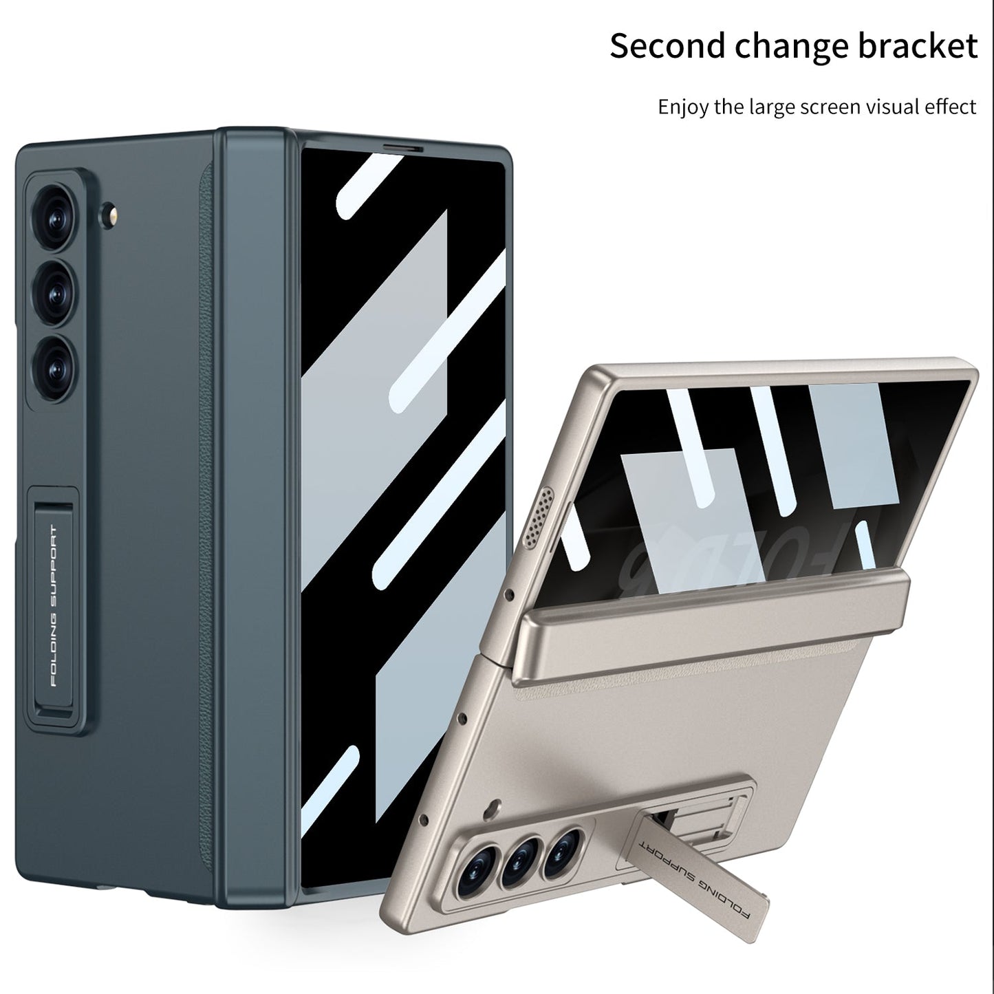 Magnetic Hinge Hidden Bracket All-included Case With Back Screen Protector For Galaxy Z Fold 7