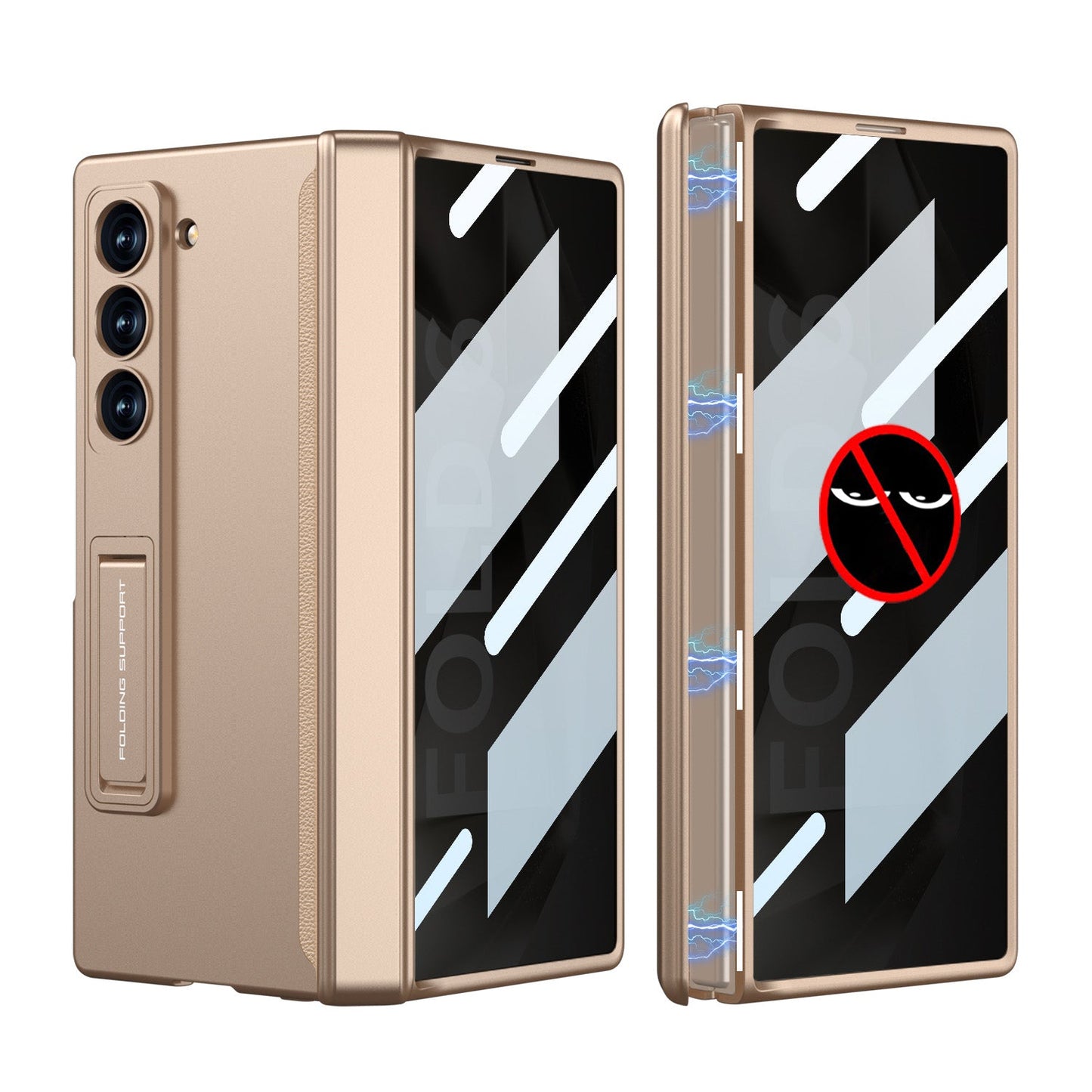 Magnetic Hinge Hidden Bracket All-included Case With Back Screen Protector For Galaxy Z Fold 7
