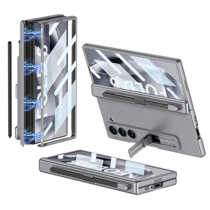 Magnetic Hinge Pen Slot Hidden Bracket All-included Case With Back Screen Protector For Galaxy Z Fold 7