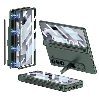 Magnetic Hinge Pen Slot Hidden Bracket All-included Case With Back Screen Protector For Galaxy Z Fold 7