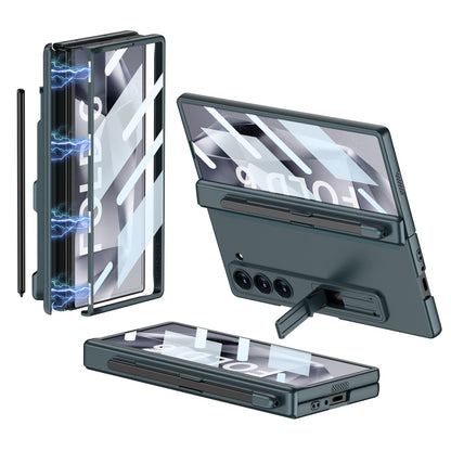 Magnetic Hinge Pen Slot Hidden Bracket All-included Case With Back Screen Protector For Galaxy Z Fold 7