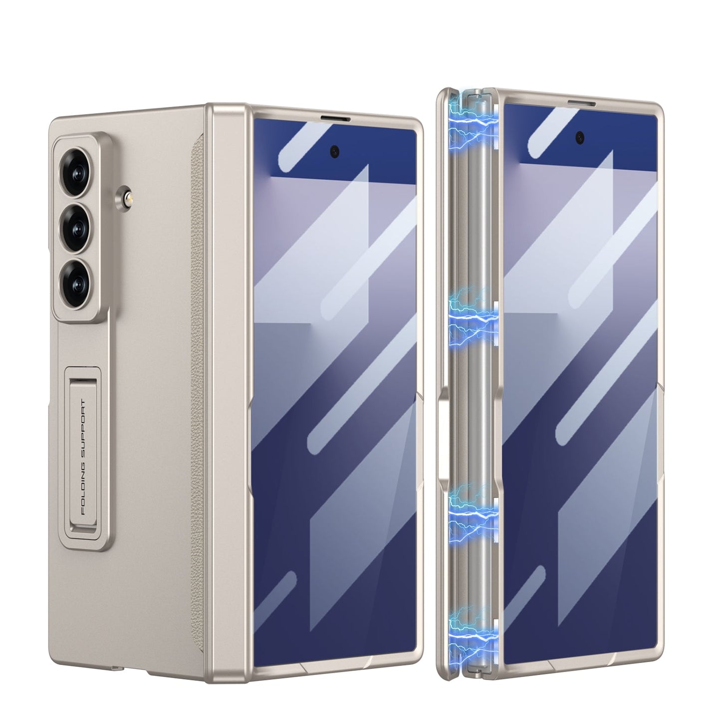 Magnetic Hinge Hidden Bracket All-included Case With Back Screen Protector For Galaxy Z Fold 7