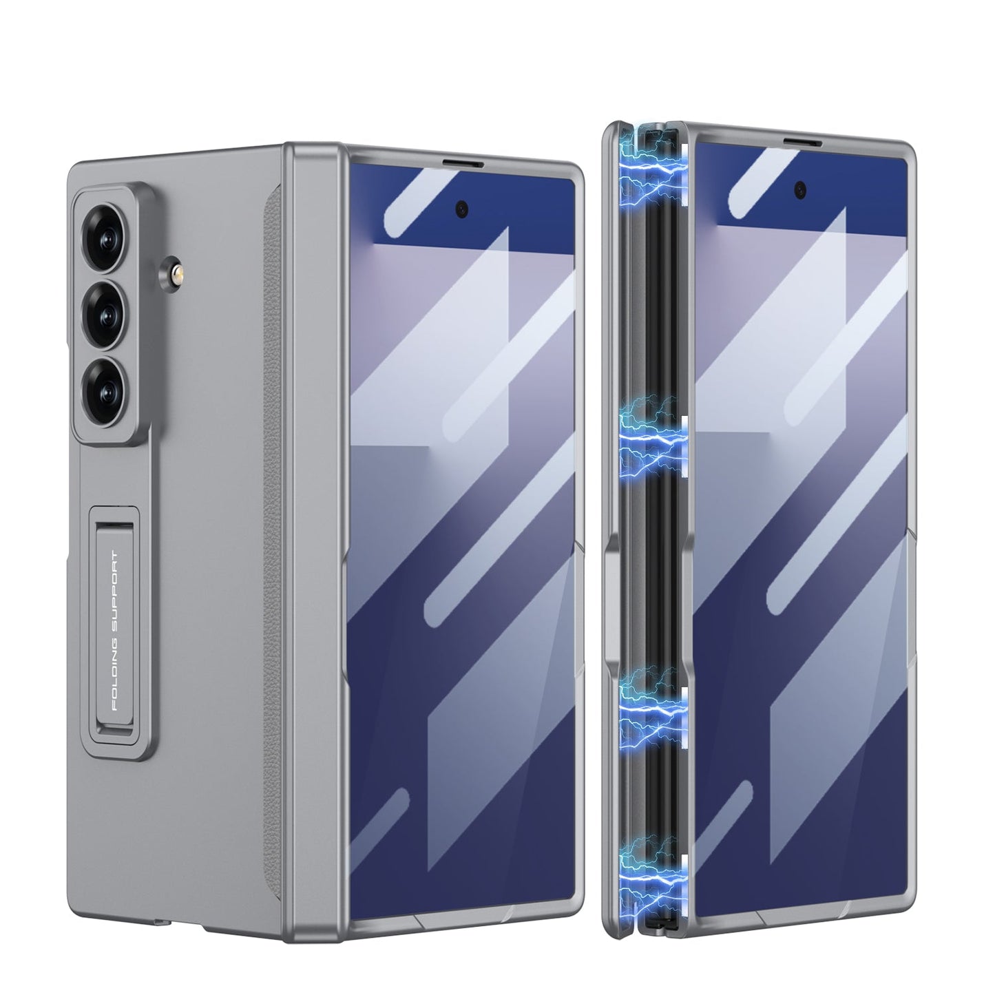 Magnetic Hinge Hidden Bracket All-included Case With Back Screen Protector For Galaxy Z Fold 7