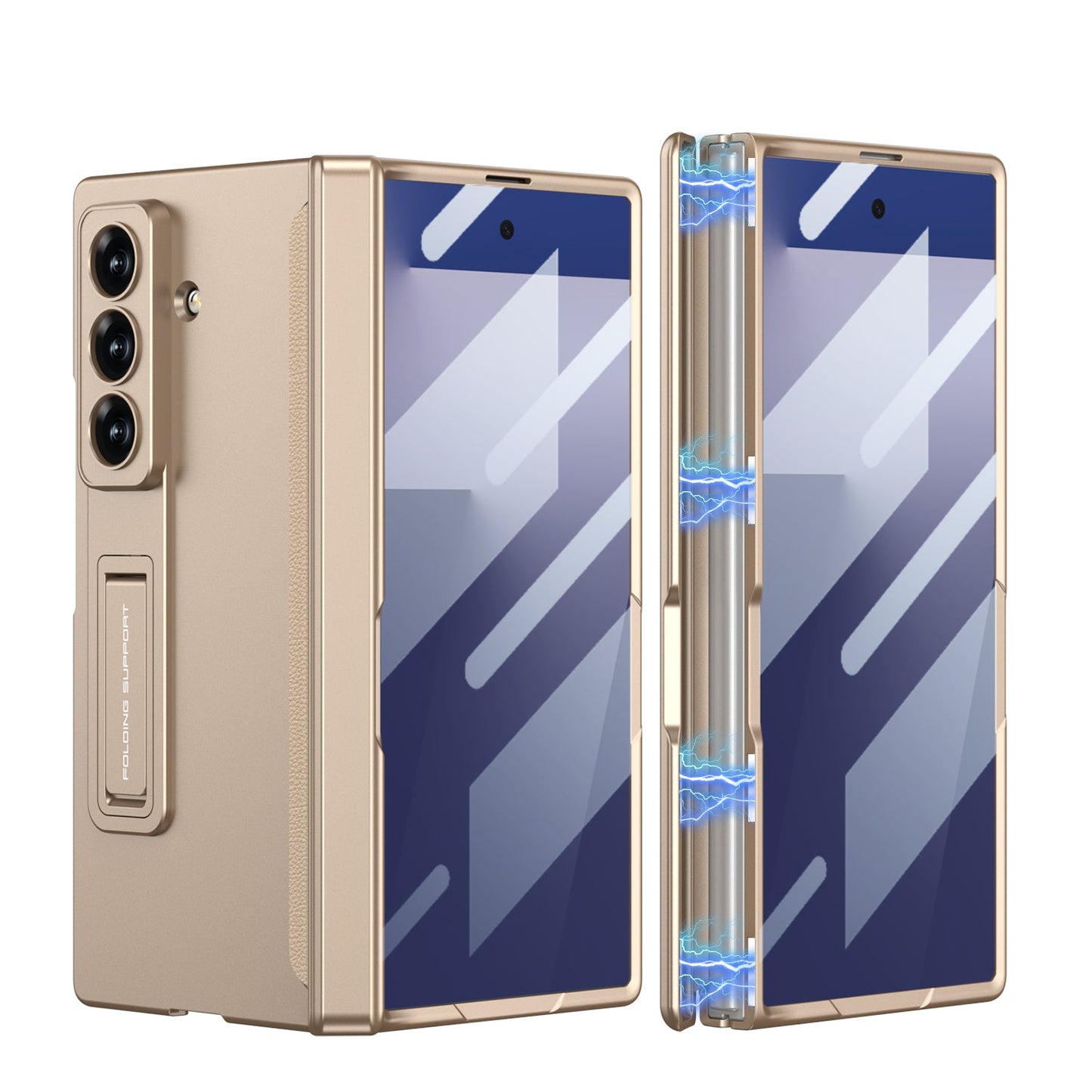 Magnetic Hinge Hidden Bracket All-included Case With Back Screen Protector For Galaxy Z Fold 7