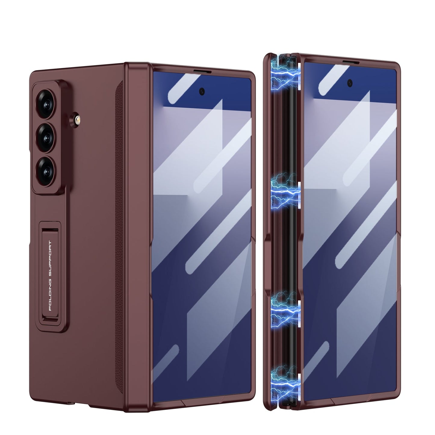 Magnetic Hinge Hidden Bracket All-included Case With Back Screen Protector For Galaxy Z Fold 7