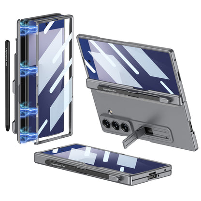 Magnetic Hinge Pen Slot Hidden Bracket All-included Case With Back Screen Protector For Galaxy Z Fold 7