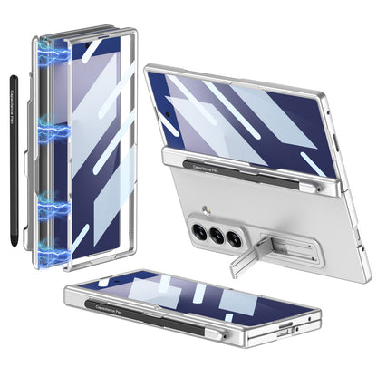 Magnetic Hinge Pen Slot Hidden Bracket All-included Case With Back Screen Protector For Galaxy Z Fold 7