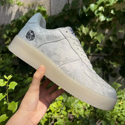 Arclenzo™ IvoryWeave Embroidered Low-Top – Lightweight Minimalist Casual Sneaker