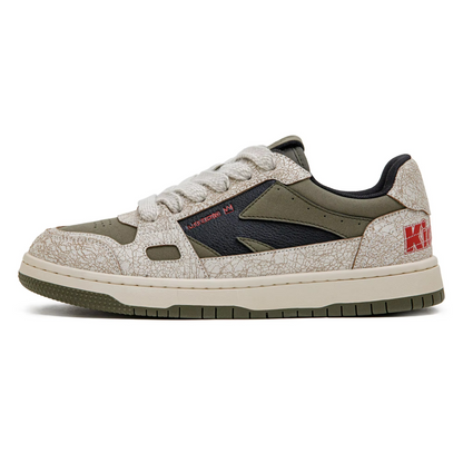 Valterra™ RetroBlock Cracked-Texture Skate Sneaker – Chunky Casual Low-Top