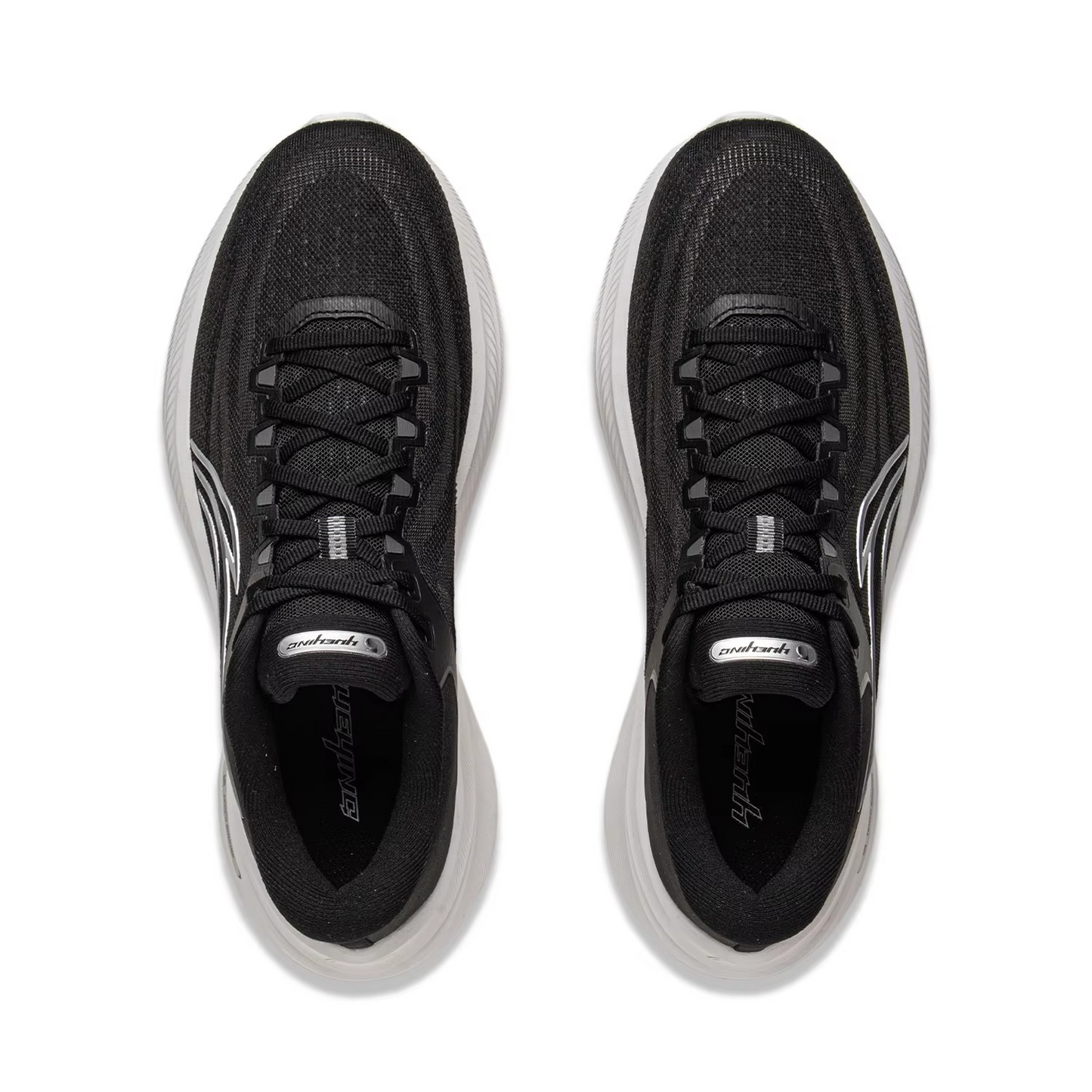 AeroStride™ Tempo Bounce Cushion Running Shoes – All-Black Reflective Performance Sneakers