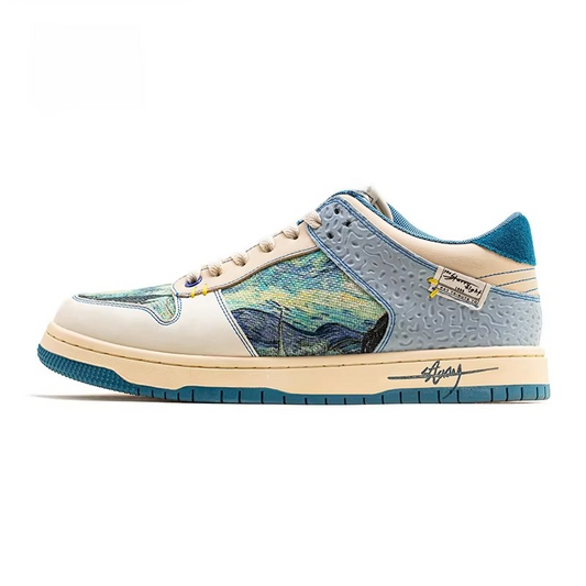 StarryWave™  Artistic Low-Top Sneaker – Hand-Painted Canvas Style