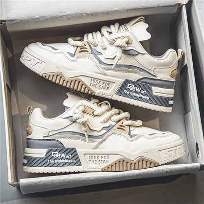 Nexorise™ StreetWave Chunky Skate Sneaker – Modern Layered Panel Design