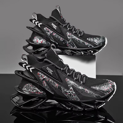 Voltech™ HyperFrame High-Cut Tech Sneakers – Futuristic Cushion Running Shoes for Men