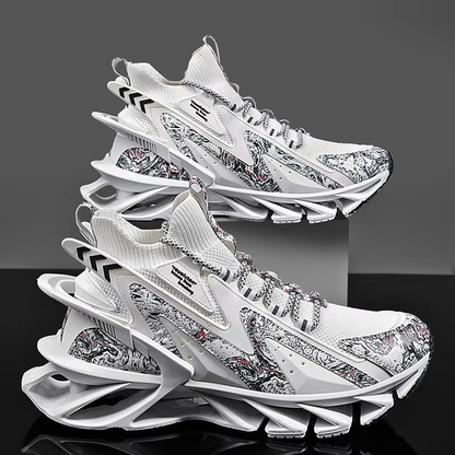 Voltech™ HyperFrame High-Cut Tech Sneakers – Futuristic Cushion Running Shoes for Men