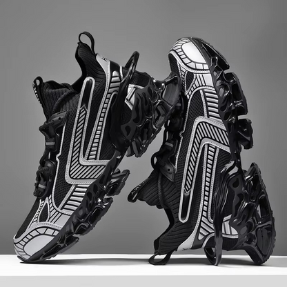 Voltech™ HyperFrame High-Cut Tech Sneakers – Futuristic Cushion Running Shoes for Men