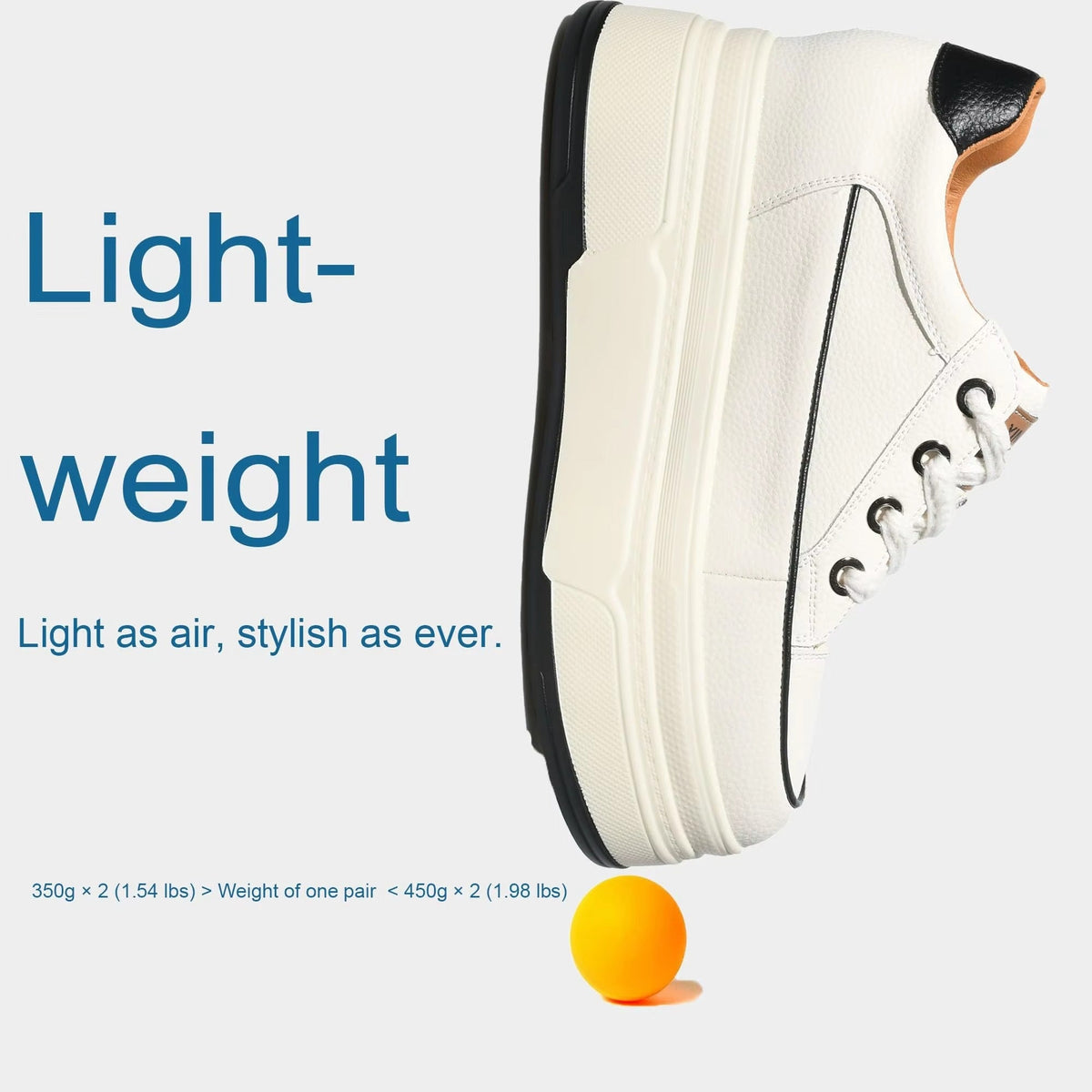 Women’s 9cm Platform Leather Sneakers | Chunky Height-Boost Casual Shoes