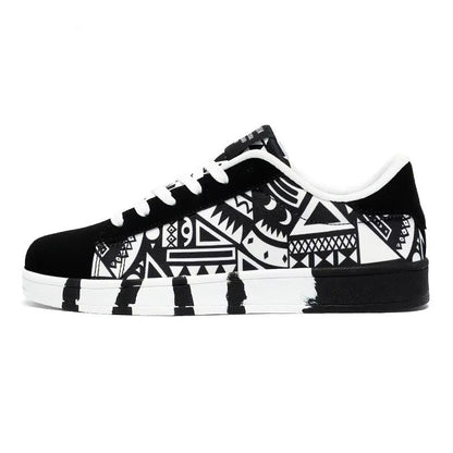 VYRO™ GeoCanvas Retro Art Skate Sneakers | Colorful Geometric Canvas Shoes